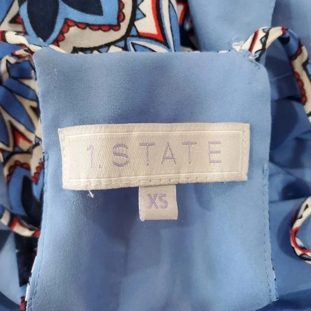 1. State XS Racerback blue and Red‎ Floral Dress Mini Summer Sun - Picture 8 of 8